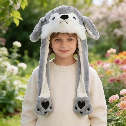 Animal Hat with Funny Plush Moving Ears,Crazy Hats for Kids Holiday Cosplay Easter Dress Up Cute Hat Kids Gift