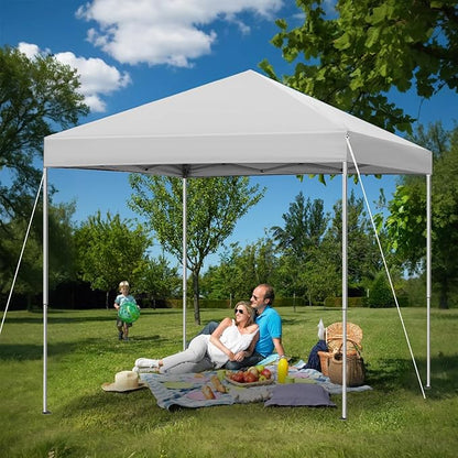 6x6 Pop Up Canopy Tent, Easy Setup Canopy for Outdoor Shades (White)