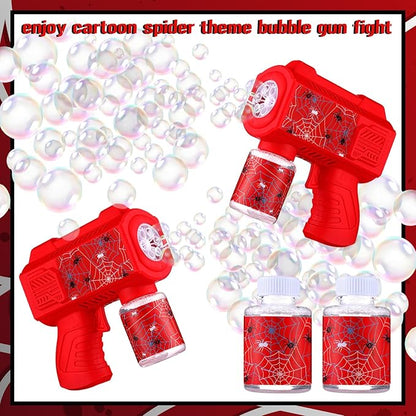 Gemscream 6 Pack Spider Web Automatic Bubble Gun for Party Bubble Machine Blower for Outside Activity Spider Party Supplies for Summer Wedding Birthday Gifts Photo Props Decor