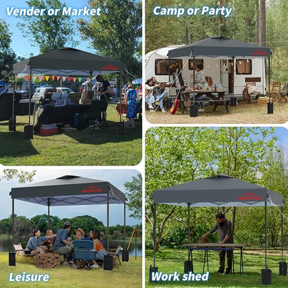 10x10 Pop Up Canopy, Easy Up Canopy Tent, Heavy Duty Tents for Parties, One Person Set Up Event Tent, Grey