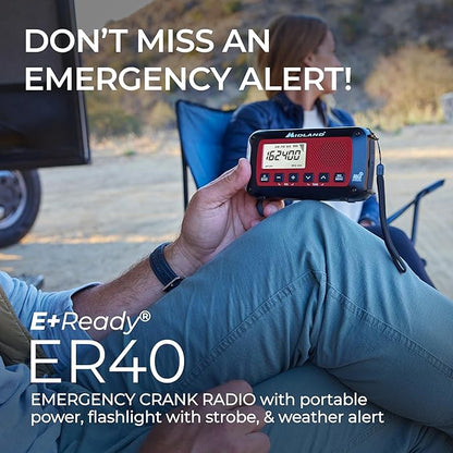 Midland ER40 Emergency Crank Weather Alert Radio w/Flashlight