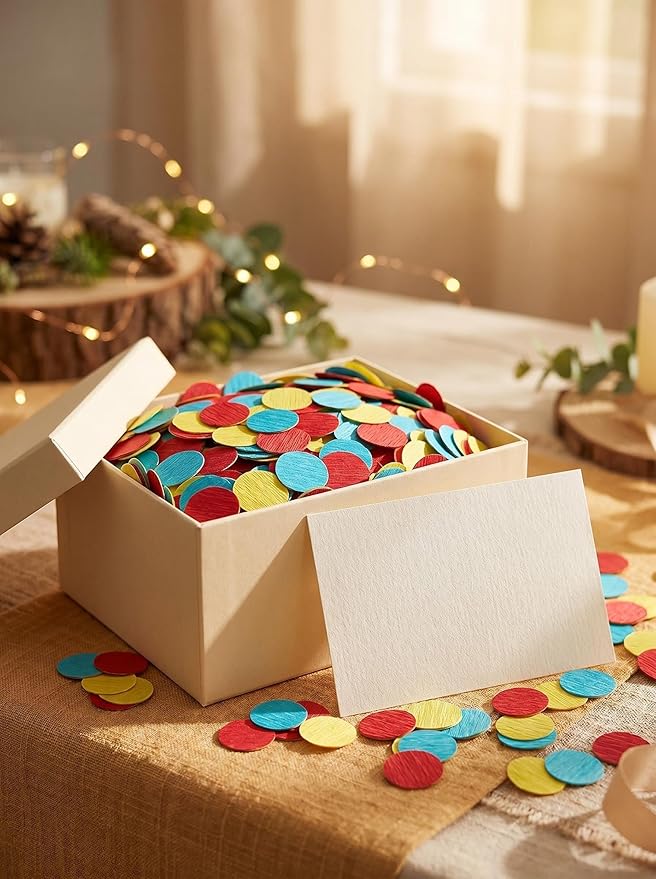 Carnival Circus Table Confetti Red Yellow and Blue 1 inch Crepe Paper Dots Table Scatter Confetti for Birthday Paw Party Decorations 1000 Pcs