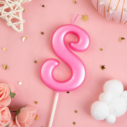 PHD CAKE 2.76 Inch Elegant Pink 8 Number Birthday Candles, Pink Number Candles, Cake Number Candles, Party Celebration
