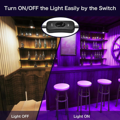 4 Pack 200W LED Flood Black Lights,395nm to 405nm UV Outdoor Flood High Power Blacklight Light with Plug in, IP66 Waterproof Large Black Light Spotlight for Glow Party Large Space, Halloween