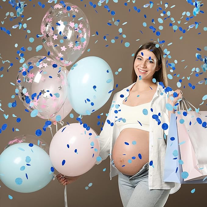 Confetti Poppers Cannons for Wedding Birthday Graduation Baby Shower Anniversary Christmas New Year's Kids Fun Party Supplies Decorations and Favors (Blue)
