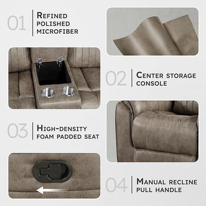 Lexicon 74" W Manual Double Reclining Loveseat