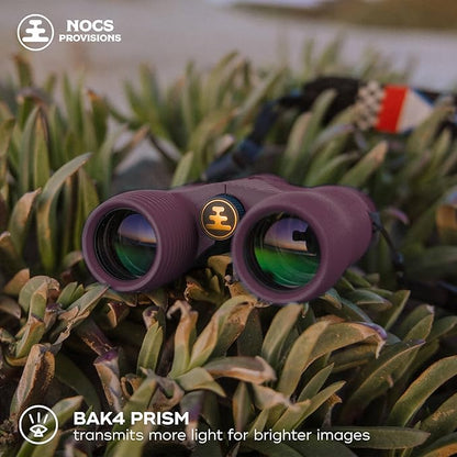 Nocs Provisions Field Issue Compact 10x32 Waterproof Binoculars, Shockproof, Fogproof, 10X Magnification, Bak4 Prism, Multi-Coated Lenses for Adults & Kids, Bird Watching, Hunting & Wildlife Viewing