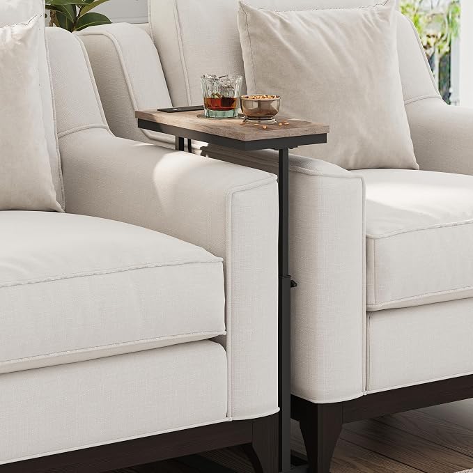 TUTOTAK End Table with Charging Station, Side Table, Tall Couch Table, Sofa