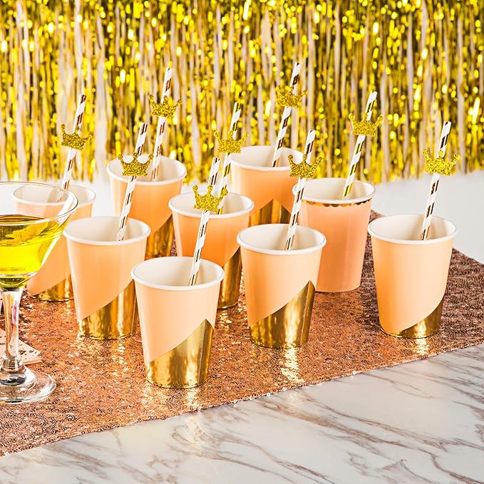 MOWO Gold Crown Confetti Table Decor and Party Wedding Event Decor, Gold Glitter, 200 Count