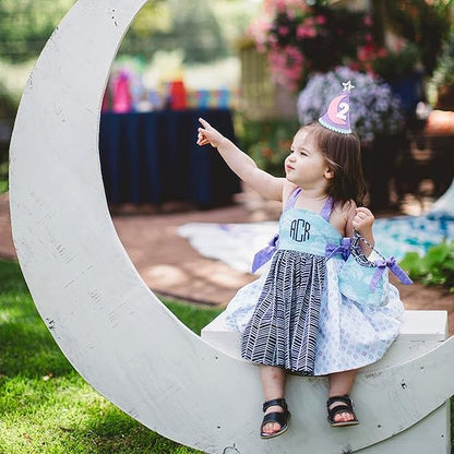Two the Moon Space-Themed 2nd Birthday Hat and Decorations for Girls - Outer Space Party Supplies