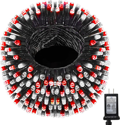 393 FT 1000 LED String Lights Outdoor Indoor, Christams String Lights Waterproof 8 Modes & Timer, Fairy Lights Plug in for Bedroom, Weeding, Patio, Party, Holiday,Christmas Decor (Red+White)