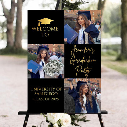 Personalized Graduation Party Welcome Sign With Photo, Graduation Decorations Senior 2025 Yard Sign, Custom Graduation Yard Signs Class of 2025, High School, College Sign For Graduation Party #17