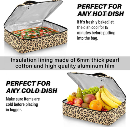 Casserole Carriers for Hot or Cold Food Reusable Casserole Dish Carrier Insulated Thermal Large Capacity Durable Perfect for Party Camping Family Gatherings Yellow Fish