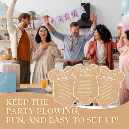 Baby Shower Games, Would She Rather Baby Shower Game, Set of 30 Cards, Baby Games for Baby Shower, Rustic Baby Shower Decorations, Baby Shower Ideas