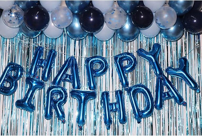 16th Birthday Decorations for Boys 16th Birthday Balloons 16 Cake Topper Happy Birthday Banner Blue Streamers Happy 16th Birthday Decorations