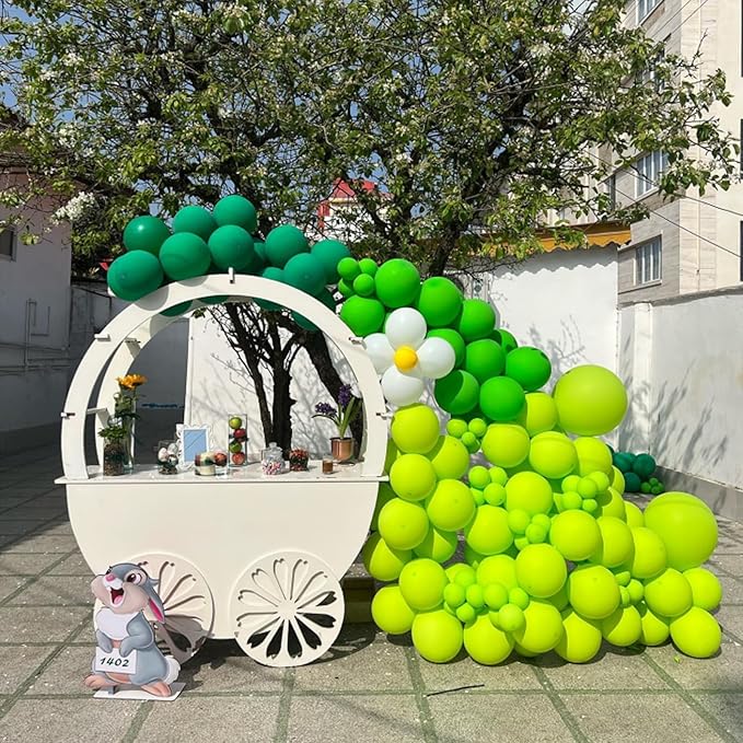 Green Balloons Garland Kit, 98pcs Green Balloon Difference Sizes Latex Balloons with 16ft Tape Strip & Dot Glue for Birthday Baby Shower Jungle Safari St. Patrick's Day Decoration