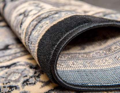 Unique Loom Sialk Hill Collection Area Rug - Washington (9' x 12' Rectangle Black/Gray)