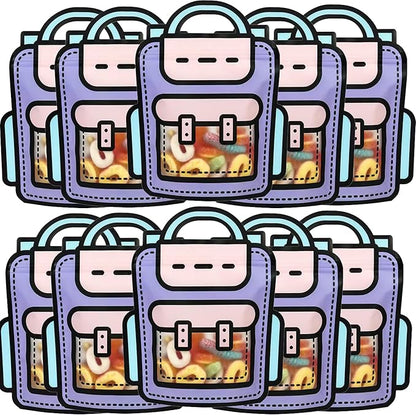 Muitcdo 30 PCS Purple Party Favor Bags for Kids, Children Goodie Bags with Stand-up Bottom, Grip Seal Bulk Gift Bag, Students Treat Bag, Cute Snack Candy Bags for Birthday, Back to School, Classroom