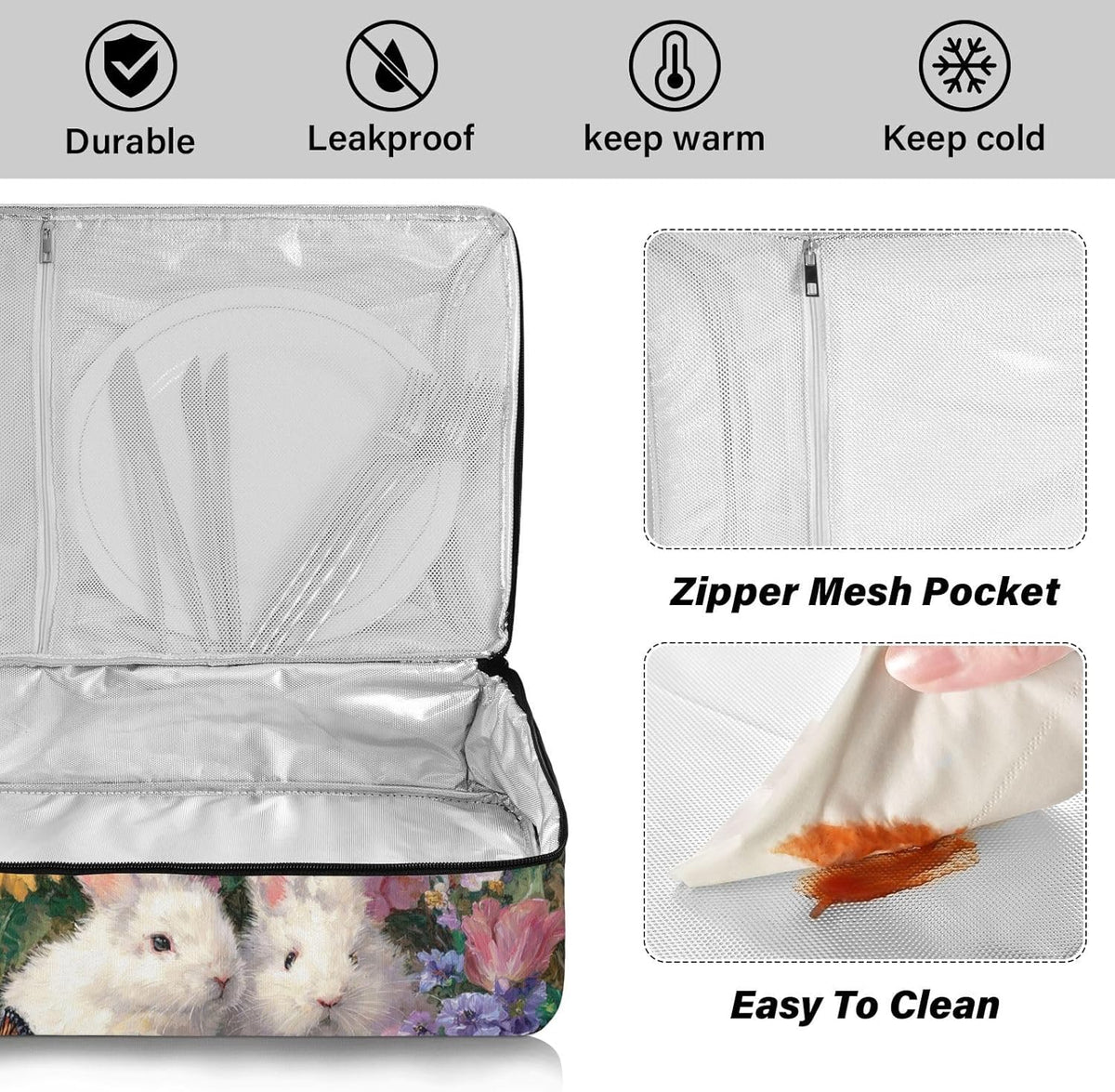 Casserole Carriers for Hot or Cold Food Reusable Casserole Dish Carrier Insulated Thermal Large Capacity Durable Perfect for Party Camping Family Gatherings Yellow Fish