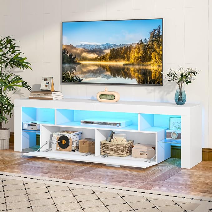 Clikuutory Modern Lighting 63 inch TV Stand