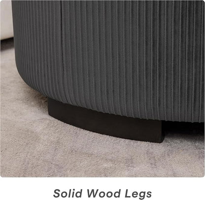 29.5 Inch Round Storage Ottoman Coffee Table, Modern Circle Coffee Table
