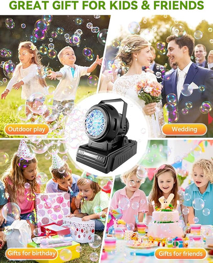 Kizmore Bubble Machine - Rechargeable and Battery Operated Bubble Maker for Kids| Automatic Bubble Blower for Toddlers 1-3| 20000+ Big Bubbles Per Minute for Parties Birthday Wedding