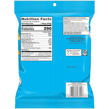 Pringles Mingles Puffed Snacks, Sharp White Cheddar and Ranch, Cheese Puffs, Salty Snacks (6 Bags)