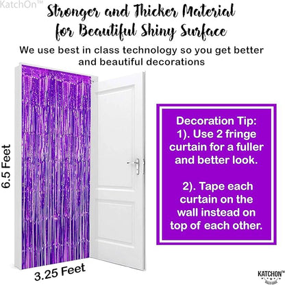 KatchOn, Metallic Purple Foil Fringe Curtain - Pack of 2 | Streamer Backdrops for Purple Birthday Decorations | Graduation Backdrops for Graduation Decorations 2026