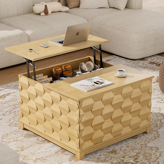 BROTTAR Lift Top Coffee Table, 31.5'' Square Coffee Table