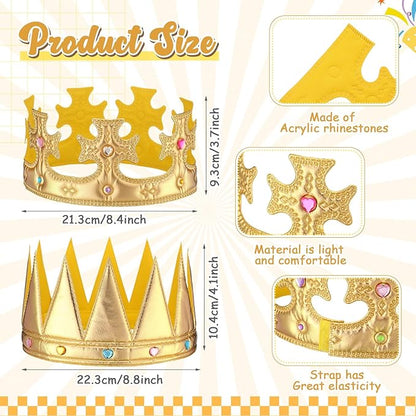 Yaomiao 66 Pieces Foam Princess Tiaras DIY Crowns Kids Party Favors Craft Crystal Diamond Sticker Girls Making Your Own Tiara (66 Pcs,Gold,Stylish Style)