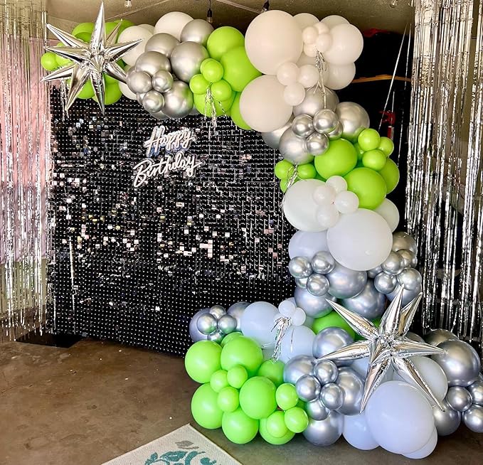 Lime Green Balloons 110Pcs Garland Arch Kit - Light, Matte, Economy Size -, item(mat: 5/10/12/18inch)-Perfect for Baby Showers & Birthday Parties - ejungle Dinosaur Party Decoration strokes