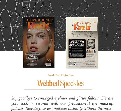 Fazit Makeup Patches - Halloween Webbed Speckles - Glow Up Make-Up Patches - Cute Glitter Makeup Accessories For Women - Cosmetic Glitter For Face