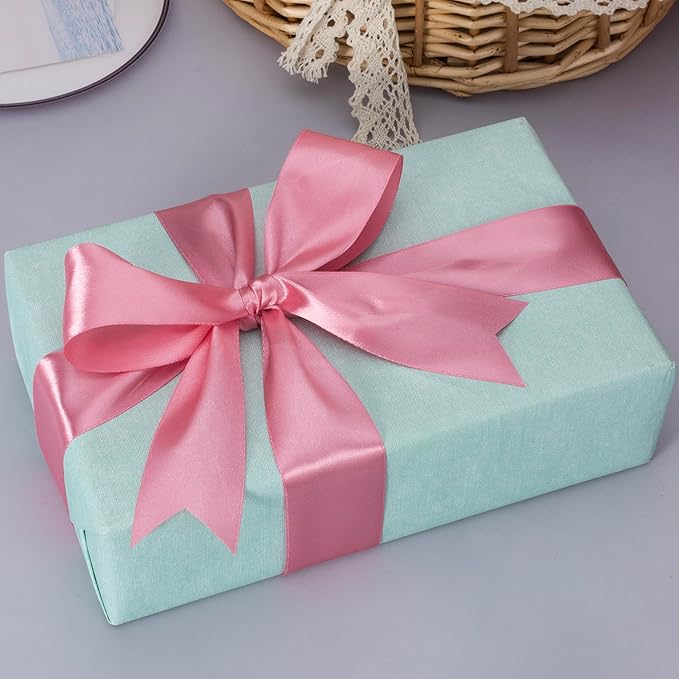 YASEO 1 1/2 Inch Rose Gold Solid Satin Ribbon, 50 Yards Craft Fabric Ribbon for Gift Wrapping Floral Bouquets Wedding Party Decoration