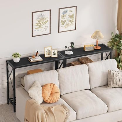 Tajsoon 2 Pack Console Table, 2 Tier Small Hallway Table, Narrow Sofa Table