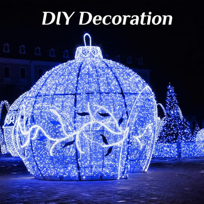 2-Pack 200 LED Solar Fairy Lights Outdoor, Upgraded Oversize Lamp Beads & Super Bright Solar String Lights Outoor, 8 Modes Solar Lights for Garden Patio Decorations(Blue)