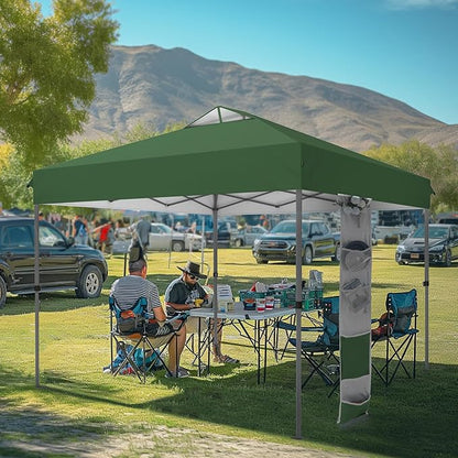 MFSTUDIO 10x10 Pop up Canopy Tent, Gazebo Shelter Sun Shade Canopies One Push Setup Portable Popup Easy Set up Tents with Vented Top,Storage,4 Sandbags,for Beach,Parties,Camping