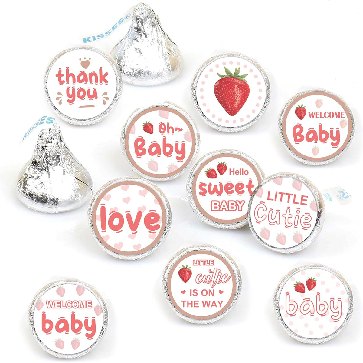 Guess How Many Candies Baby Shower Games, How Many Candies Standing Sign 50 Guessing Cards 180 Baby Shower Candies Stickers, Guess How Many Candies Strawberry Baby Showers Game Set for Birthday Party