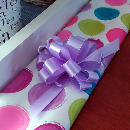 Lavender Satin Gift Pull Bows - 4" Wide, Set of 10, Easter, Spring, Silky Fabric, Mother's Day, Wedding, Baby Shower, Party Favor Decor, Birthday, Anniversary, Fundraiser, Church, Wreath, Basket