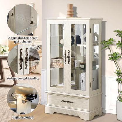 Lighted Glass Curio Display Cabinet