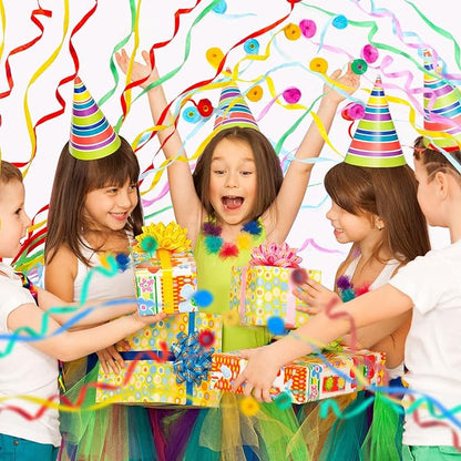 50 Pcs Hand Throw Streamers, Colorful Confetti Poppers with No Mess Streamers,Graduation Birthday & Engagement Party Favors Supplies