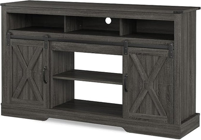 RoyalCraft Fireplace TV Stand for 65+ Inch TV, Rustic Media Console