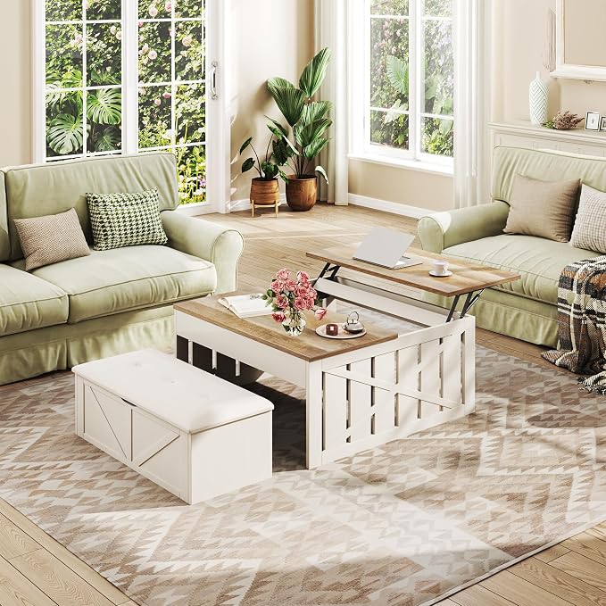 HUAHUU Coffee Table, 31.5 Lift Top Coffee Tables