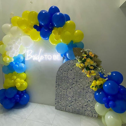 Biapian Yellow Blue Balloons, 60PCS Blue Yellow White Balloons, 12 Inch Blue Gold Confetti Balloons Dark Blue Latex Balloon Helium for Birthday Wedding Graduation Baby Shower Soccer Party Decoration