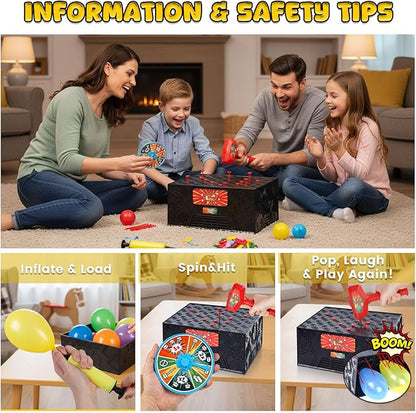 LovesTown Balloon Pop Game, Blast Box Board Games for Family Night Juegos De Mesa Birthday Gifts Party Supplies for Adults and Kids