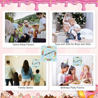 Drydiet Donut Party Game with 59 x 41 Inches Donut Mat Spinner Quadruped Piñata Decorations Candy Spa Party Game Sleepover Girls