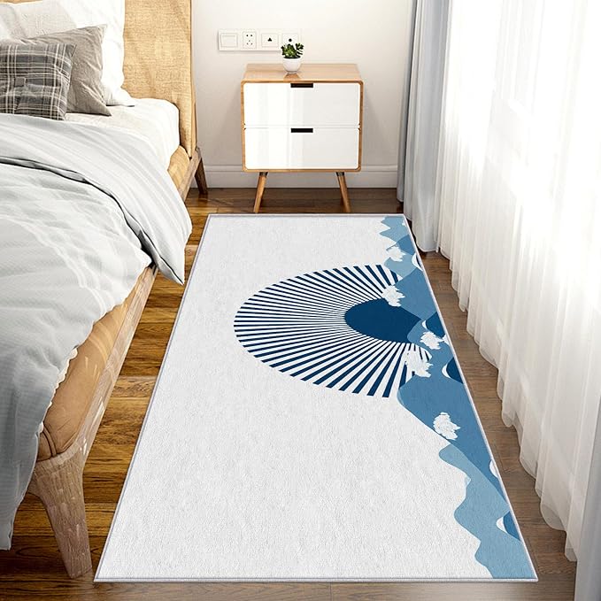 Boho Sunshine Runner Rug 2x5, Japanese Landscape Design, Modern Coastal Area Rug Washable Hallway Rugs Non-Slip Floor Carpet Runner for Bedroom, Narrow Hallway, Kitchen Aisle