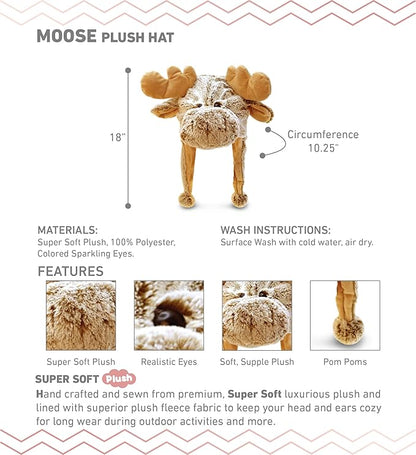 Puzzled DolliBu Plush Hat - Super Soft Warm Hat With Ear Flaps, Cozy Fleece Winter Hat For Kids & Teens - One Size