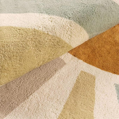 STARUIA Boho Washable Rug 3'x5' Kids Area Rug for Playroom, Colorful Kids Rug for Bedroom, Non-Slip Throw Sun Carpet Soft Small Sunshine Rugs for Office Nursery Entryway Dorm