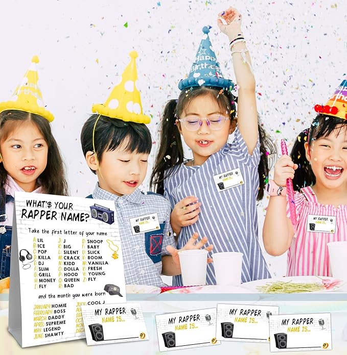 Notorious One Birthday Decorations,Rapper Theme Birthday Party Sign,Rapper Activity Decoration Supplies,Game Night Party Decorations,What's Your Rapper Name Game