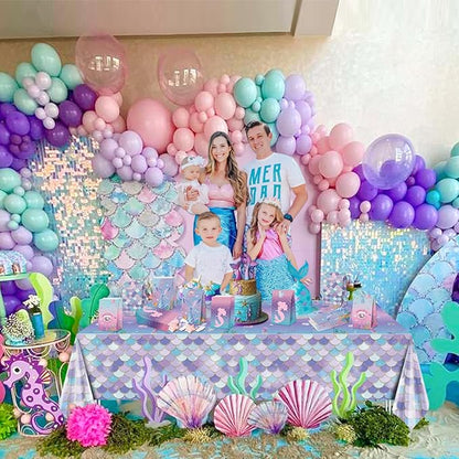 XJLANTTE 40 Pcs Mermaid Goodie Bags - Under The Sea Party Favor Bags with Tail Stickers, Scale Party Bags for Kids Girls Under The Sea Themed Little Mermaid Party Decorations